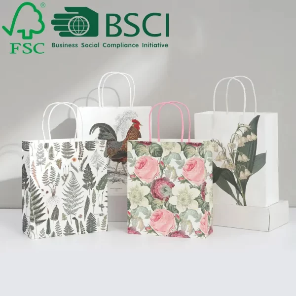 Custom Imprint Kraft Paper Bag with twisted handle (8) Paper Bag