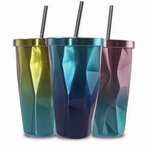 Vacuum Tumbler with straw